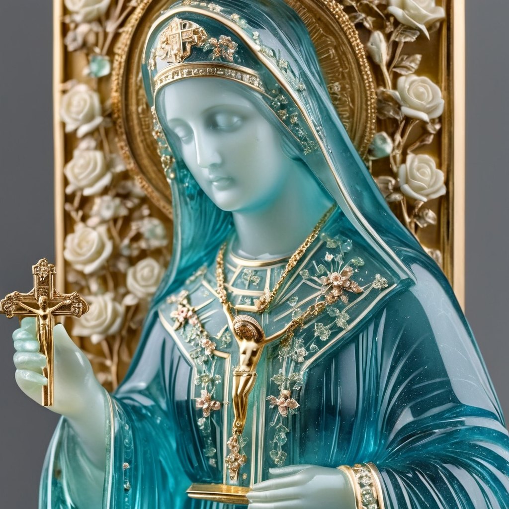 Santa Rita de Cássia em água-marinha